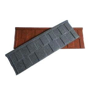 Shingle Roof Tiles 0.4mm AZ40 Tiger/Black/Black White Stone Coated Metal Tile 50 Years Warranty 2.75 KG/Pc