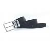Business And Casual Mens Leather Dress Belt Curved Strap With Metal Tip Buckle