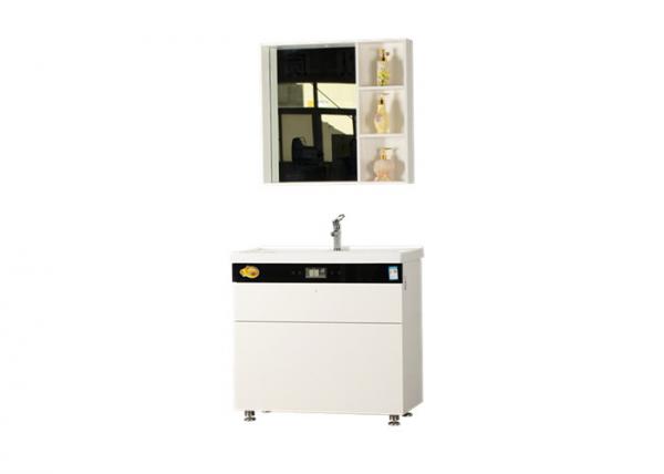 Free Standing Bathroom Vanity Cabinets White Color Appearance With Mirror