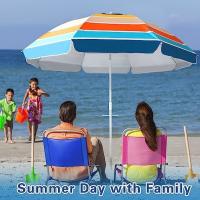 China Portable Beach Umbrella With Sand Anchor, Tilt Pole, Carry Bag, Air Vent, Heavy Duty Wind Portable on sale