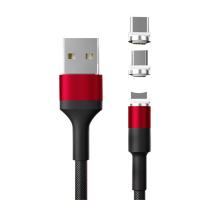 China USB Type Micro-USB 360 Degree 3 In 1 Led Usb Magnetic Adapter Cable for Fast Charging on sale