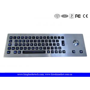 China Waterproof Kiosk Illuminated Metal Keyboard With Trackball And 64 Led-Backlit Keys supplier