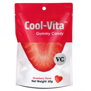 China Yummy Fruit Gummy Vitamins Funny Strawberry Designed Heart Shaped Small 60g Per Bag supplier
