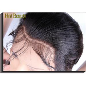 China Natural Black Top Closure Straight Hair Ear to Ear Lace Frontal Human Hair Material supplier
