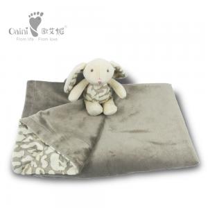 PP Cotton Baby Bedding Set Leopard Rabbit Fleece Blanket 75 X 87cm