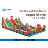 Super Mario Inflatable Slide Fire Retardant Bouncy Castle With Slide