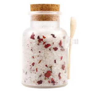 Flower Scents Aromatic Bath Salts Himalayan Mineral Salt In Glass Jar