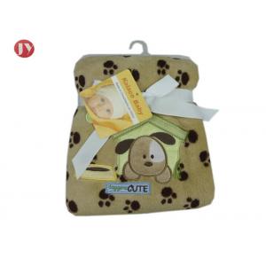 Printed Polyester Warm Baby Blanket Anti Pilling Baby Plush Fleece Blanket With Embroidery