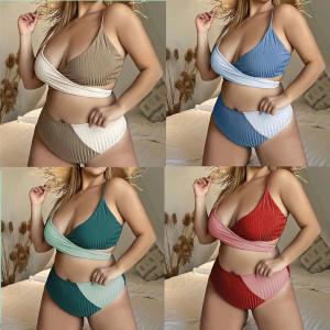 Color Matching Plus Size String Bikini Strap Plus Size Womens Bathing Suits