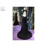 China Unique Black Mermaid Style Prom Dress , Sleeveless Beaded Ball Gown Top Hollow wholesale