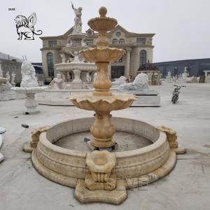 Egypt Cream Marble Fountain Modern Beige Natural Stone Water Fountain Garden Decoration European Style Outdoor