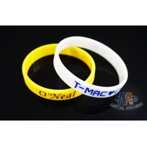 Reflective Custom Printed Silicone Wristbands , Custom Rubber Band Bracelet