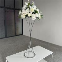 China Simple Table Wedding Flower Stand Arrangement Silver Wedding Centerpieces 100cm on sale