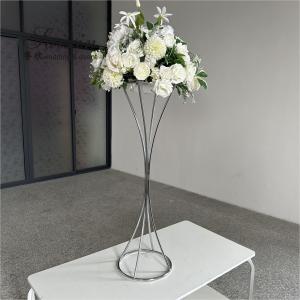 China Simple Table Wedding Flower Stand Arrangement Silver Wedding Centerpieces 100cm supplier