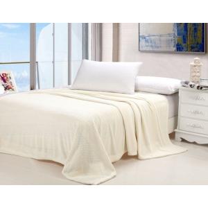 China Plain Style Cozy Soft Flannel Bed Blanket Jacquard Anti - Pilling Multi Color Available supplier