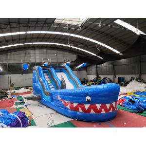 China Blue Shark Giant Inflatable Slide UV - Resistance Digital Printing supplier