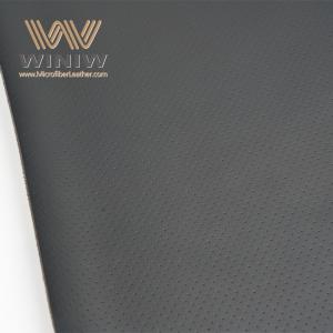 1.2mm Black Perforated micro leather Car Door Upholstery Fabric Material
