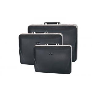 China 3 Pcs ABS Black Leather Briefcase Bag With 2 Side Button Lock And 1 Middle Combination Lock supplier