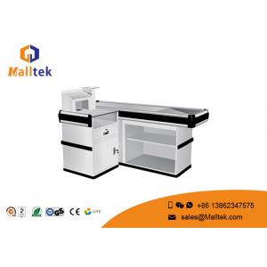 L Type Supermarket Checkout Counter Silver Supermarket Cashier Counter