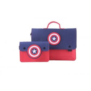 Captain America Pattern Felted Wool Bags , 13 Inch Laptop Handbag