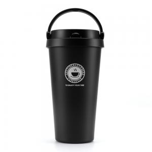 custom logo black and white Recyclable eco friendly thermos travel thermal mug coffee thermo stainless steel with cover