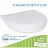 Waterproof Memory Foam Wedge Pillow Cotton Cover For Baby Bassinet White Color