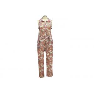 China Overall Floral Ladies Casual Jumpsuits For Tall Women 92% Polyester 8% Elastan supplier