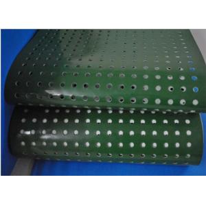 China Green PVC Plastic Corrugator Conveyor Belt With Punching Holes For Lightweight Conveying supplier