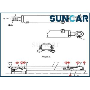 China Jogo da substituição do cilindro da cubeta do braço do balanço do caso PW01V00062R300 de CX27B CX31B CX55BMSR supplier