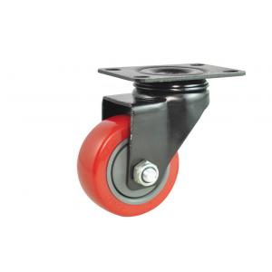 China Double Ball Bearing Swivel Caster Wheels Heavy Duty 125MM PU Rubber Caster in Red supplier
