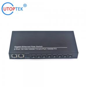 10/100/1000Mbps 2port RJ45+8port SFP/SC fiber ethernet media converter switch normal switch