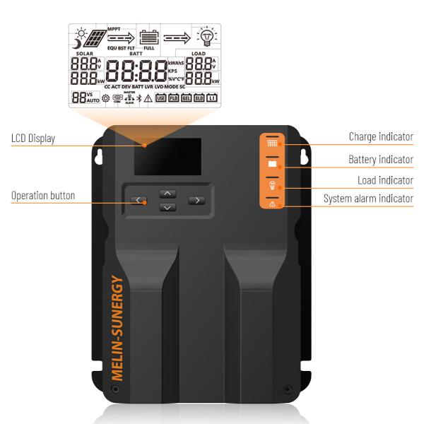 40 Amp MPPT Solar Charge Controller with 300 Days Historical Data and -35℃~+65℃ Working Temperature