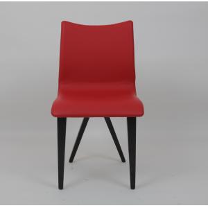 China Lxury Upholstery Nordic Restaurant Leather Dining Chair Metal Red supplier