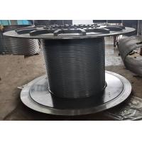 China Large Crane Winch Drum With Lebus Grooves Winding Cable Rope Automatic Row on sale