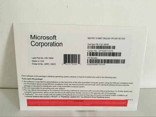 64/32 Key Licenses Windows 10 Pro Key Code Any Language No CD No Package