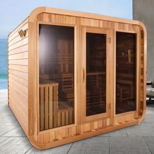 8 Person Red Cedar Wooden Outdoor Cube Sauna Room With Electric Stove