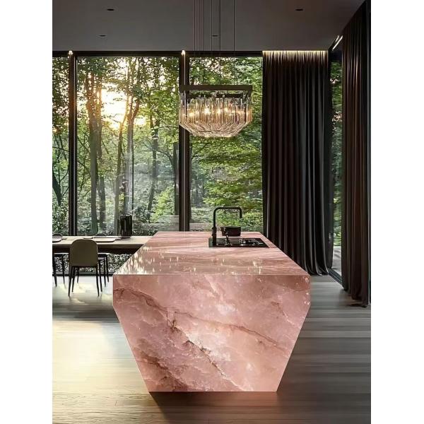 Hot Sale Luminous Tables Restaurant New Type Furniture Square Ice Crack Onyx Luminous Coffee Table Tea Table for Bar Pub Restaurant 48'' 1200mm Back Lighted Translucent Furniture