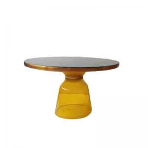 Modern Nordic Style Glass Base round table yellow Bell Side Table