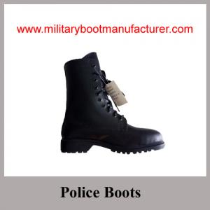 China Wholesale China Made Black Grain Leather Cement Workmanship Police Combat Boot supplier