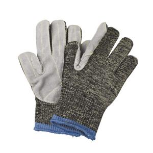 NK13402LR Aramid Fibre Cut Resistant Gloves with Grey Design and Cow Split Leather Palm