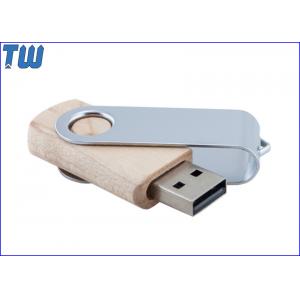 Metal Swivel Wooden Body 16GB USB Thumb Drive Same Size as Classic Twister Model