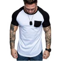 China Small Quantity Garment Manufacturer Men'S Crew Neck T - Shirt Raglan Colorblock Short Sleeves Shirt on sale