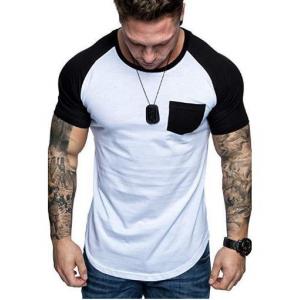 Camisa curto das luvas de Colorblock do Raglan do t-shirt do pescoço de grupo de S de Men do fabricante do vestuário da quantidade pequena '