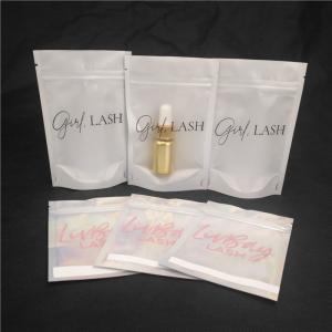 China Custom Logo Laser Cosmetic Packaging Single-layer Bag Lipgloss Lashes Essential Oil Bottle Packaging Doypack Bag supplier