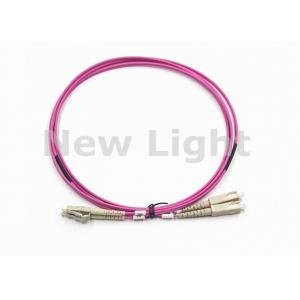 China LC UPC To SC UPC Optical Fiber Patch Cord Duplex 2.0mm PVC OM4 Multimode 50 / 125 supplier