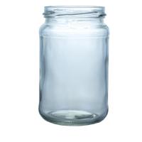 China Collar Material Glass 4oz 8oz 16oz Wide Mouth Jars for Jam Pickle Honey Storage on sale