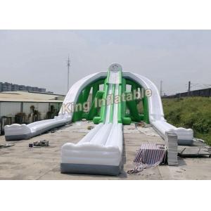 China Giant Green Exciting Trippo Inflatable Water Slide With 3 Lane For Adult supplier