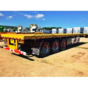 Container 48 FT Flatbed Trailer , Standard FUWA Tri Axle Flatbed Trailer