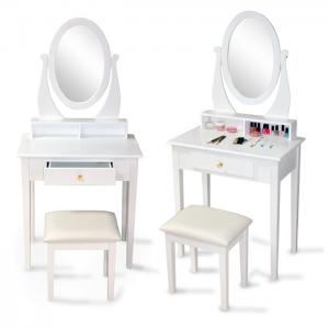 China ISTA Test MDF NC Painting Solid Wood Dressing Table With Mirror supplier