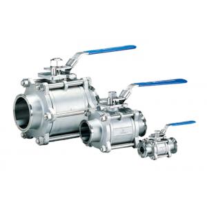 Full Port 3 Piece Stainless Steel Ball Valve , Gas / Water 1 / 4 Inch Ss Ball Valve